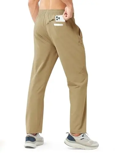 NORTHYARD Men's Athletic Pants Running Workout Joggers Lightweight Gym Jogging Track Casual Sweatpants with Zipper Pockets - 2