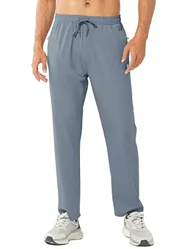 NORTHYARD Men's Athletic Pants Running Workout Joggers Lightweight Gym Jogging Track Casual Sweatpants with Zipper Pockets - 4