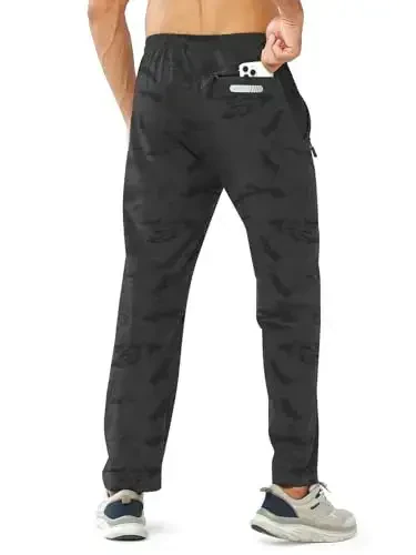 NORTHYARD Men's Athletic Pants Running Workout Joggers Lightweight Gym Jogging Track Casual Sweatpants with Zipper Pockets - 2