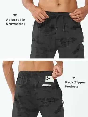NORTHYARD Men's Athletic Pants Running Workout Joggers Lightweight Gym Jogging Track Casual Sweatpants with Zipper Pockets - 4