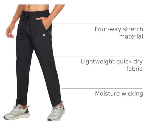 NORTHYARD Men's Athletic Running Joggers Workout Gym Pants Lightweight Jogging Track Casual Pant with Zipper Pockets - 1