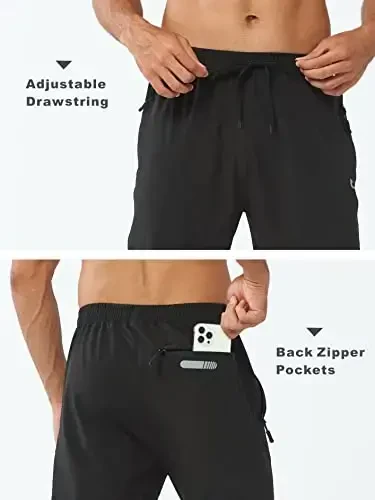 NORTHYARD Men's Athletic Running Joggers Workout Gym Pants Lightweight Jogging Track Casual Pant with Zipper Pockets - 5