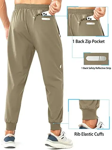 NORTHYARD Men's Athletic Running Pants Lightweight Quick-Dry Joggers Gym | Workout,Jogging,Training,Hiking,Sports,Zipper Pockets,Breathable,UPF 50+,Moisture-wicking,Elastic Waist,Reflective Strips - 3