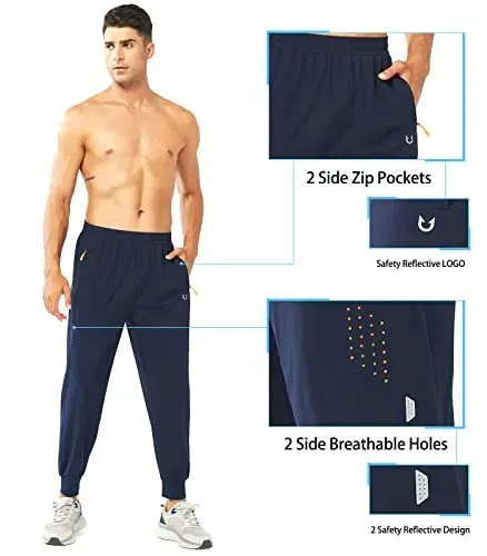 NORTHYARD Men's Athletic Running Pants Lightweight Quick-Dry Joggers Gym | Workout,Jogging,Training,Hiking,Sports,Zipper Pockets,Breathable,UPF 50+,Moisture-wicking,Elastic Waist,Reflective Strips - 5