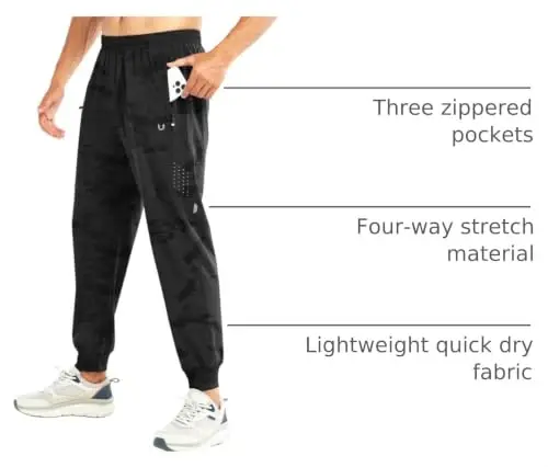 NORTHYARD Men's Athletic Running Pants Lightweight Quick-Dry Joggers Gym | Workout,Jogging,Training,Hiking,Sports,Zipper Pockets,Breathable,UPF 50+,Moisture-wicking,Elastic Waist,Reflective Strips - 4
