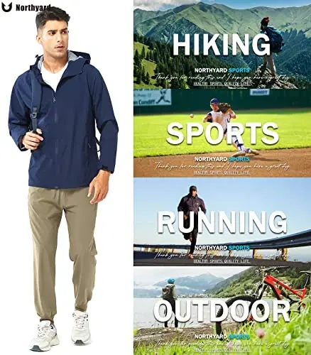 NORTHYARD Men's Athletic Running Pants Lightweight Quick-Dry Joggers Gym | Workout,Jogging,Training,Hiking,Sports,Zipper Pockets,Breathable,UPF 50+,Moisture-wicking,Elastic Waist,Reflective Strips - NORTHYARD (1)