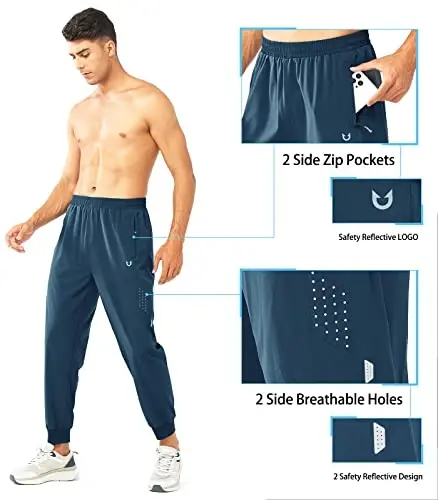 NORTHYARD Men's Athletic Running Pants Lightweight Quick-Dry Joggers Gym | Workout,Jogging,Training,Hiking,Sports,Zipper Pockets,Breathable,UPF 50+,Moisture-wicking,Elastic Waist,Reflective Strips - 3