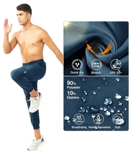NORTHYARD Men's Athletic Running Pants Lightweight Quick-Dry Joggers Gym | Workout,Jogging,Training,Hiking,Sports,Zipper Pockets,Breathable,UPF 50+,Moisture-wicking,Elastic Waist,Reflective Strips - 6