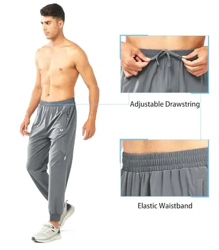 NORTHYARD Men's Athletic Running Pants Lightweight Quick-Dry Joggers Gym | Workout,Jogging,Training,Hiking,Sports,Zipper Pockets,Breathable,UPF 50+,Moisture-wicking,Elastic Waist,Reflective Strips - 6