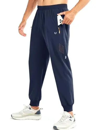 NORTHYARD Men's Athletic Running Pants Lightweight Quick-Dry Joggers Gym | Workout,Jogging,Training,Hiking,Sports,Zipper Pockets,Breathable,UPF 50+,Moisture-wicking,Elastic Waist,Reflective Strips - 1