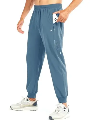 NORTHYARD Men's Athletic Running Pants Lightweight Quick-Dry Joggers Gym | Workout,Jogging,Training,Hiking,Sports,Zipper Pockets,Breathable,UPF 50+,Moisture-wicking,Elastic Waist,Reflective Strips 