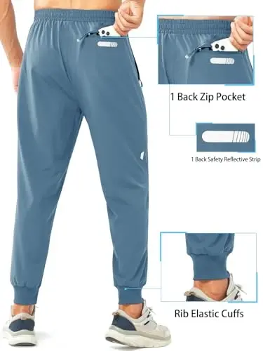 NORTHYARD Men's Athletic Running Pants Lightweight Quick-Dry Joggers Gym | Workout,Jogging,Training,Hiking,Sports,Zipper Pockets,Breathable,UPF 50+,Moisture-wicking,Elastic Waist,Reflective Strips - NORTHYARD (1)