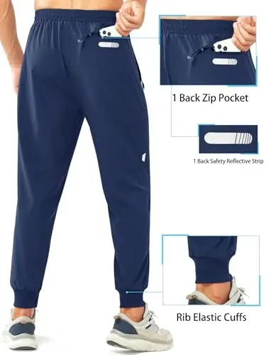 NORTHYARD Men's Athletic Running Pants Lightweight Quick-Dry Joggers Gym | Workout,Jogging,Training,Hiking,Sports,Zipper Pockets,Breathable,UPF 50+,Moisture-wicking,Elastic Waist,Reflective Strips - NORTHYARD (1)