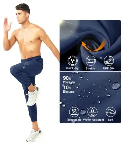 NORTHYARD Men's Athletic Running Pants Lightweight Quick-Dry Joggers Gym | Workout,Jogging,Training,Hiking,Sports,Zipper Pockets,Breathable,UPF 50+,Moisture-wicking,Elastic Waist,Reflective Strips - 6