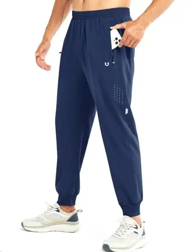 NORTHYARD Men's Athletic Running Pants Lightweight Quick-Dry Joggers Gym | Workout,Jogging,Training,Hiking,Sports,Zipper Pockets,Breathable,UPF 50+,Moisture-wicking,Elastic Waist,Reflective Strips 