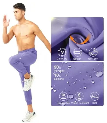 NORTHYARD Men's Athletic Running Pants Lightweight Quick-Dry Joggers Gym | Workout,Jogging,Training,Hiking,Sports,Zipper Pockets,Breathable,UPF 50+,Moisture-wicking,Elastic Waist,Reflective Strips - 6