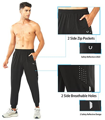 NORTHYARD Men's Athletic Running Pants Lightweight Workout Joggers Quick Dry Gym Sweatpants Active Sports Track Training - 3