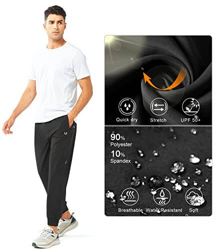 NORTHYARD Men's Athletic Running Pants Lightweight Workout Joggers Quick Dry Gym Sweatpants Active Sports Track Training - 4