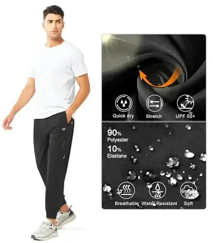 NORTHYARD Men's Athletic Running Pants Lightweight Workout Joggers Quick Dry Gym Sweatpants Active Sports Track Training 