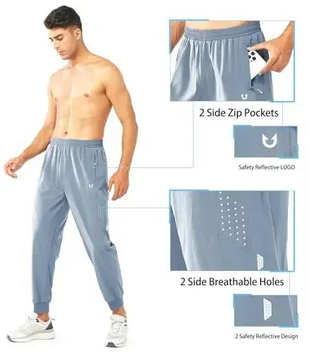 NORTHYARD Men's Athletic Running Pants Lightweight Workout Joggers Quick Dry Gym Sweatpants Active Sports Track Training - 4