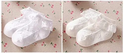 Носки EPEIUS для девочек, кружевные носки с люверсами, для новорожденных/младенцев/малышей/девочек (Упаковка 2/3/4/6 шт.) - MODAZONE (1)