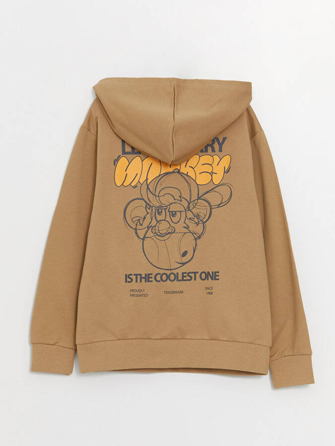 Nostaljik Maymunli Uzoq Yengli Bolalar uchun Erkak Hoodie - 18