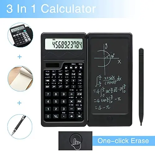 Lvesunny Scientific Calculator with Notepad, Large 10-Digit Display Screen, Solar or Battery Power, Ideal for Basic Math, Perfect School Supplies - LVESUNNY (1)