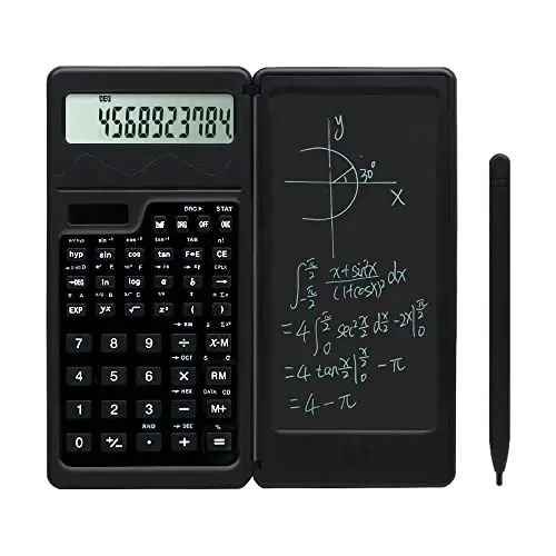 Lvesunny Scientific Calculator with Notepad, Large 10-Digit Display Screen, Solar or Battery Power, Ideal for Basic Math, Perfect School Supplies 