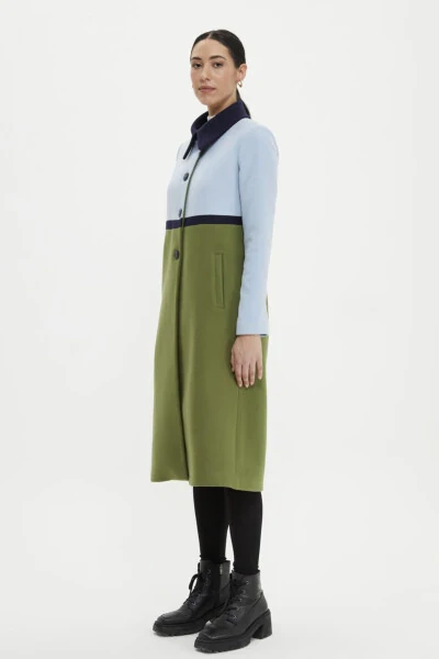 Notched Lapel Coat with Contrast Buttons - ADL (1)