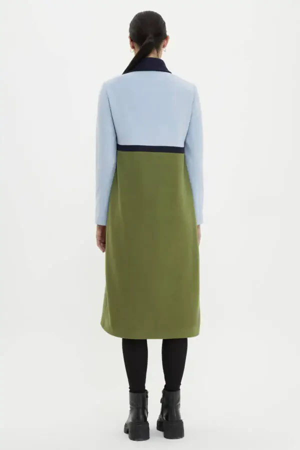 Notched Lapel Coat with Contrast Buttons - 5