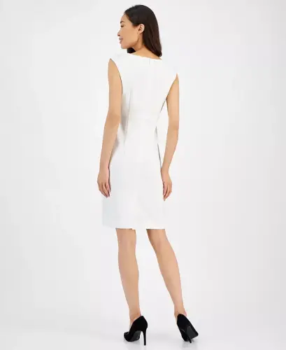 Notched-Neck Sheath Dress, Regular & Petite - 3