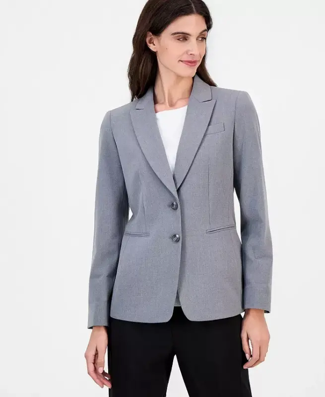 Notched Two-Button Blazer - 3
