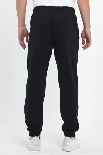 Note To Baskılı Regular Kışlık 3 İplik Şardonlu Lastikli Paça Siyah Jogger Eşofman Altı RF0416 - Siyah - 5