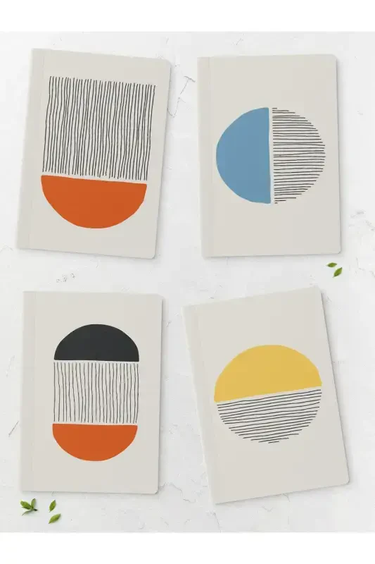 Notebook Set - Geometric - 4 Pieces - 14cm*20cm - 64 Pages - Blank-Colorful II - POSTIFULL