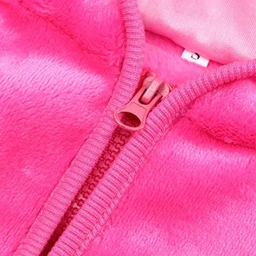 Noubeau Infant Baby Boys Girls Fleece Ears Hat with Lined Hooded Zipper Up Jacket Coat Tops Outwear Overcoat Warm Fall Winte - 6