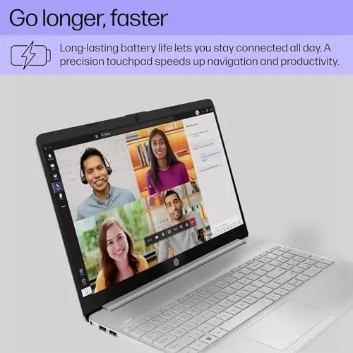 Ноутбук HP 15 дюймов, дисплей FHD без сенсорного управления, Intel Core i5, 12 ГБ ОЗУ, 256 ГБ твердотельный накопитель PCIe, Intel UHD Graphics, Windows 11 Home, натуральный серебристый цвет, 15-dy2795wm - 4