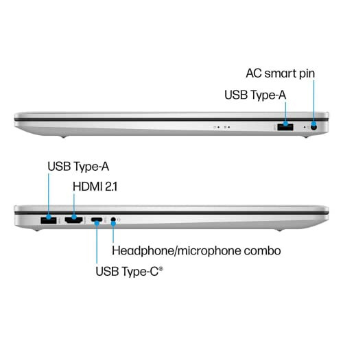 Ноутбук HP 17, 17.3” HD+ дисплей, процессор Intel Core i3-1125G4 11-го поколения, 8 ГБ ОЗУ, 256 ГБ SSD, Wi-Fi, HDMI, веб-камера, Windows 11 Home, серебристый - 4