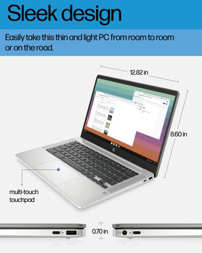 Ноутбук HP Chromebook 14, Intel Celeron N4120, 4 ГБ ОЗУ, 64 ГБ eMMC, 14