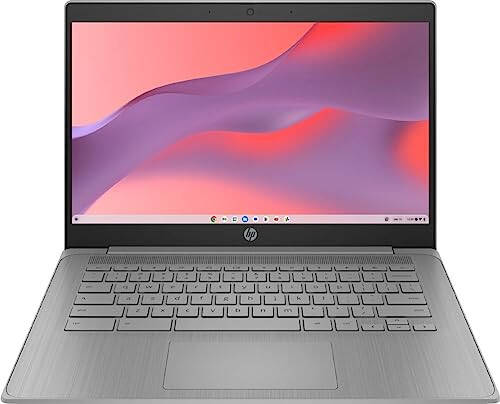 Ноутбук HP Chromebook 2023 года, 14-дюймовый экран, процессор Intel Celeron N4120, 4 ГБ ОЗУ, 64 ГБ eMMC, графика Intel UHD Graphics 600, Wi-Fi, Bluetooth, Chrome OS, Современный серый - 1