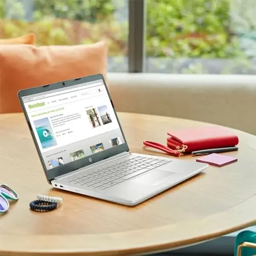 Ноутбук HP Essential, 14-дюймовый HD-дисплей, процессор Intel Celeron N4120, 8 ГБ ОЗУ, 128 ГБ eMMC, веб-камера, HDMI, Wi-Fi, RJ-45, 1 год Office 365, Windows 11 Home, серебристый - 5