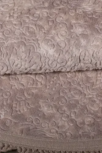 Nova Kahve Yuvarlak 100x100 Cm Ponpon Saçaklı Kaymaz Tabanlı Makinede Yıkanabilir Banyo Paspası-Kahve - 5