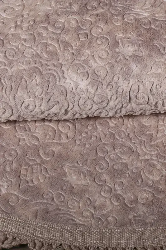 Nova Kahve Yuvarlak 100x100 Cm Ponpon Saçaklı Kaymaz Tabanlı Makinede Yıkanabilir Banyo Paspası-Kahve - 5