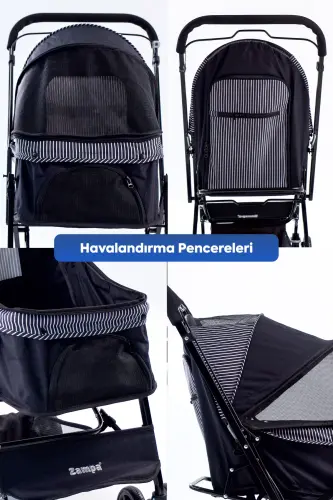 Nova Pet Stroller 52x76.5x95cm Black - 4