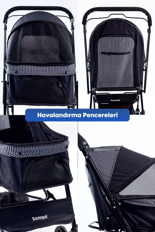 Nova Pet Stroller 52x76.5x95cm Black - 4