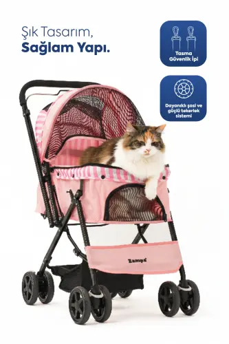 Nova Pet Stroller 52x76.5x95cm Pink - ZAMPA (1)