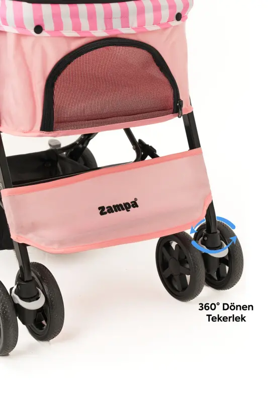 Nova Pet Stroller 52x76.5x95cm Pink - 5