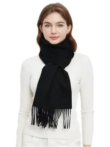 Novawo Wool Scarf Soft Warm Winter Scarves Wraps for Women and Unisex 