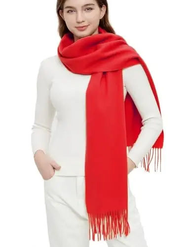 Novawo Wool Scarf Soft Warm Winter Scarves Wraps for Women and Unisex 