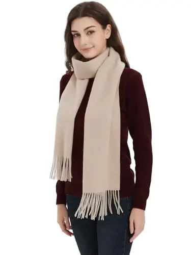 Novawo Wool Scarf Soft Warm Winter Scarves Wraps for Women and Unisex - 2