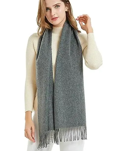 Novawo Wool Scarf Soft Warm Winter Scarves Wraps for Women and Unisex - 1